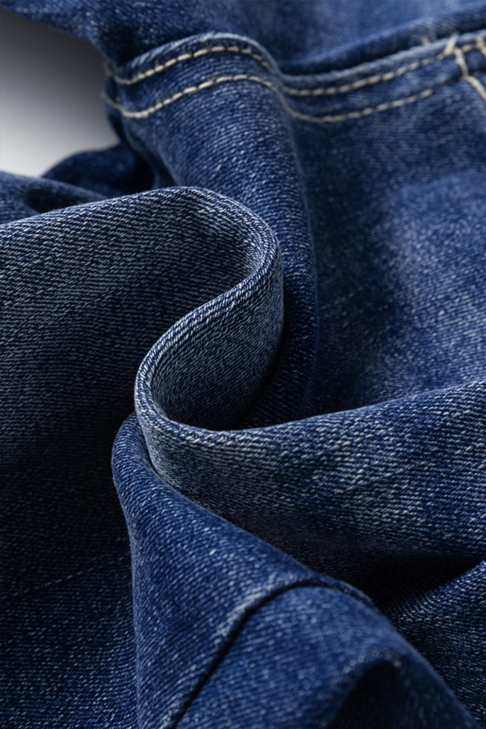 Dusk Blue High-Rise Ripped Jeans with Mineral Wash