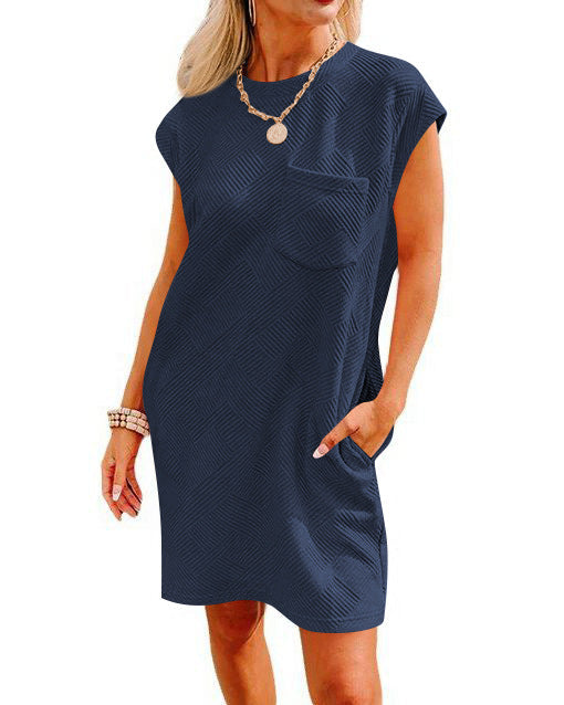 Cross-Border Sports Casual Pocket Short Sleeve Dress