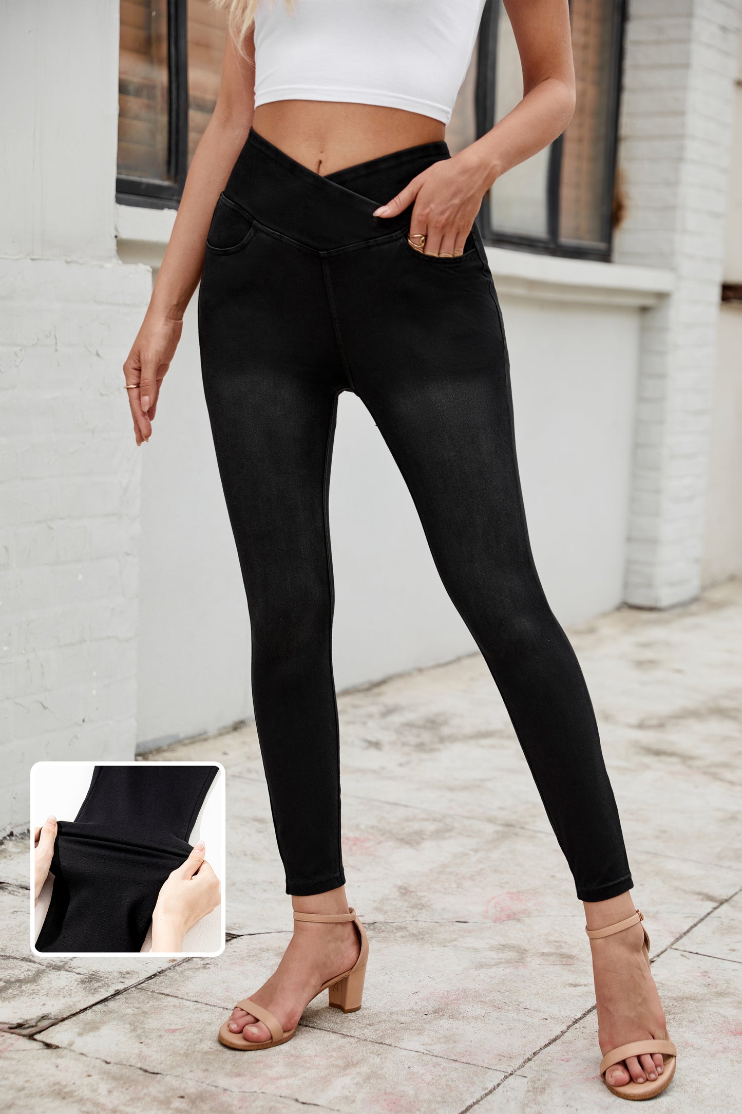 Arched Waist Stretchy Slim Fit Jeggings