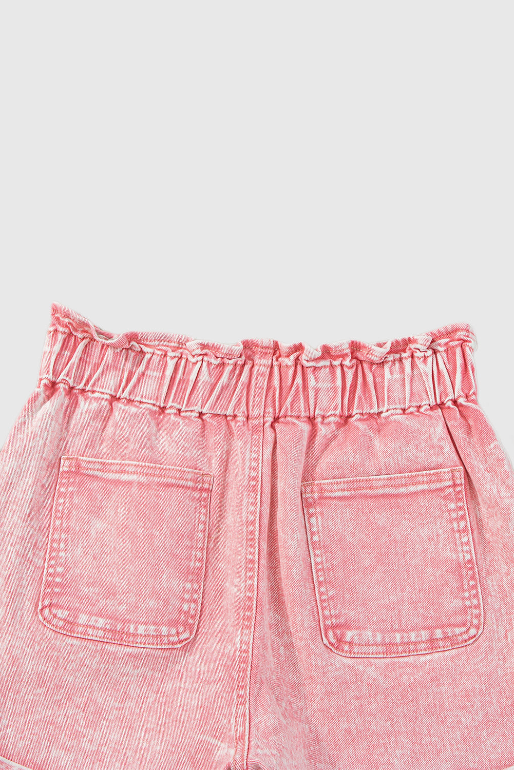 Solid Color High Waisted Tassel Trim Vintage Shorts