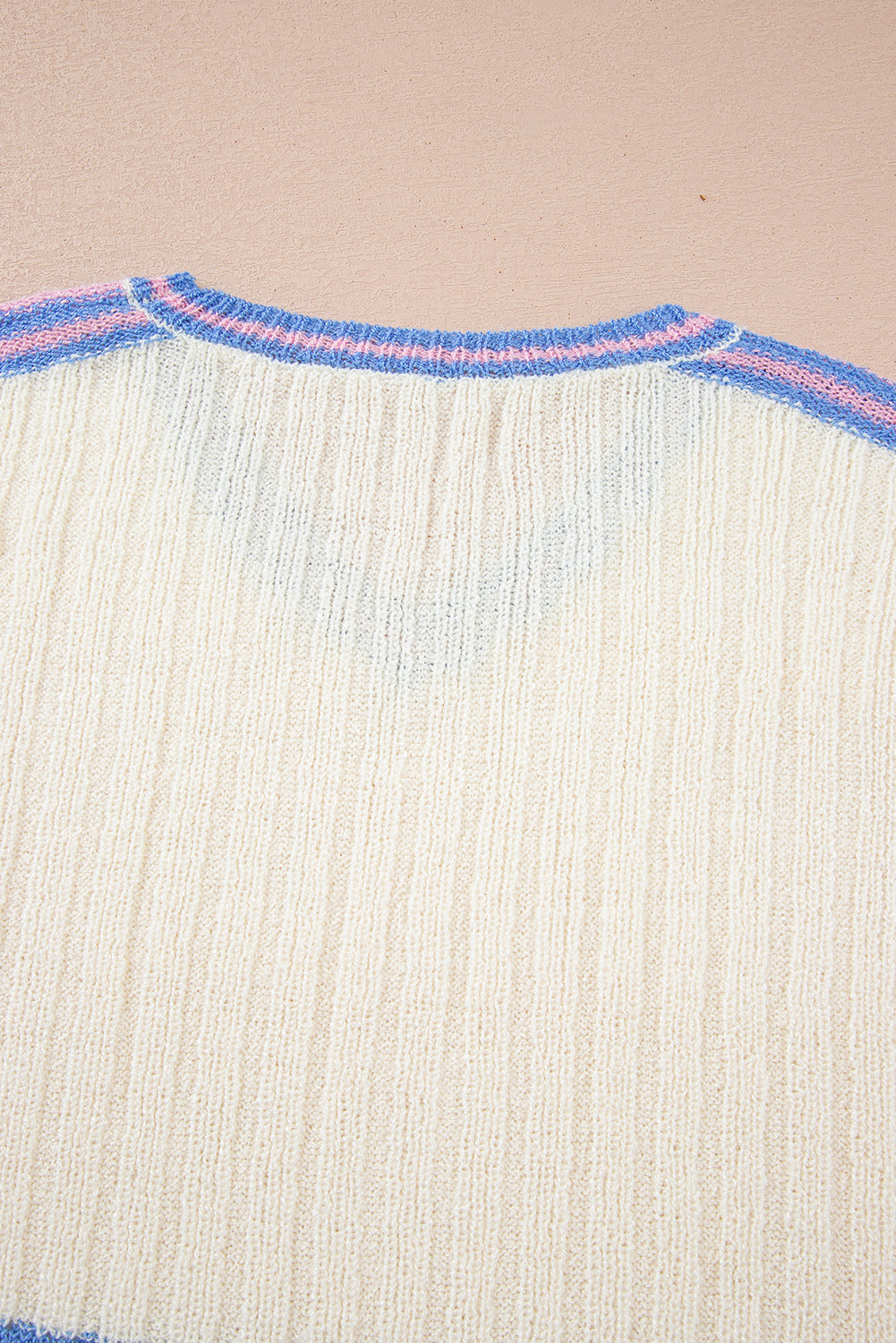 V Neck Dolman Sleeve Rib Knit Oversized Sweater with Slits