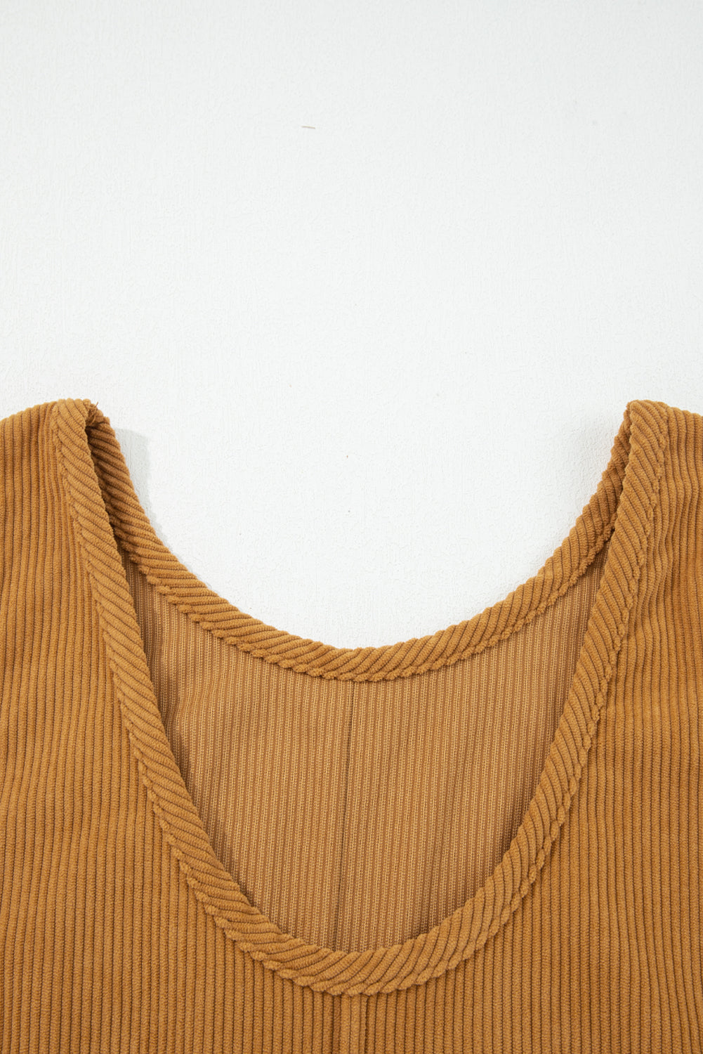 Corduroy Sleeveless Mini Dress With Patched Pockets