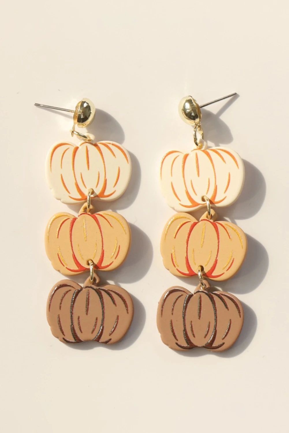 Acrylic Pumpkin Dangle Fall Statement Earrings