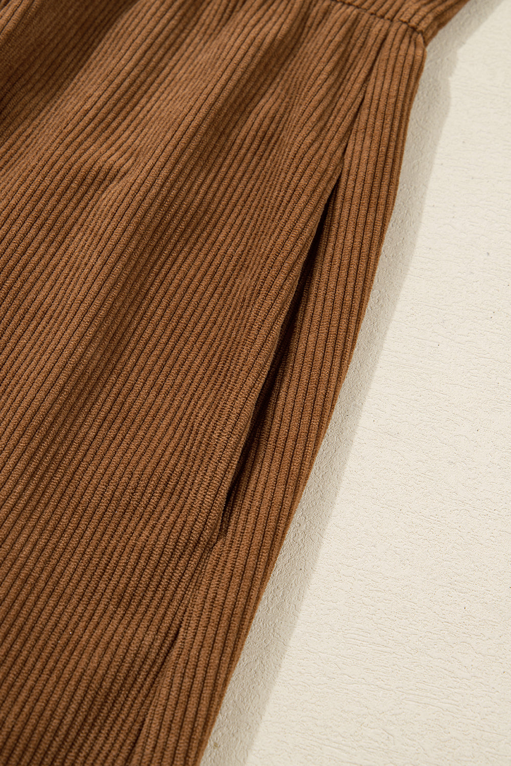 Corduroy Button Up Collared Plus Size Shirt Dress