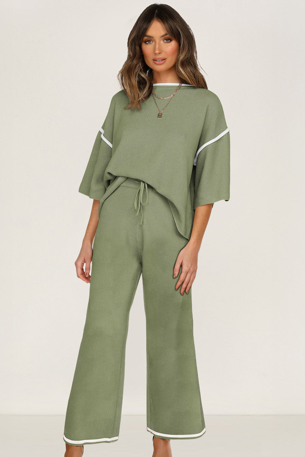 Canton Color Block Drawstring Pants and Top Set