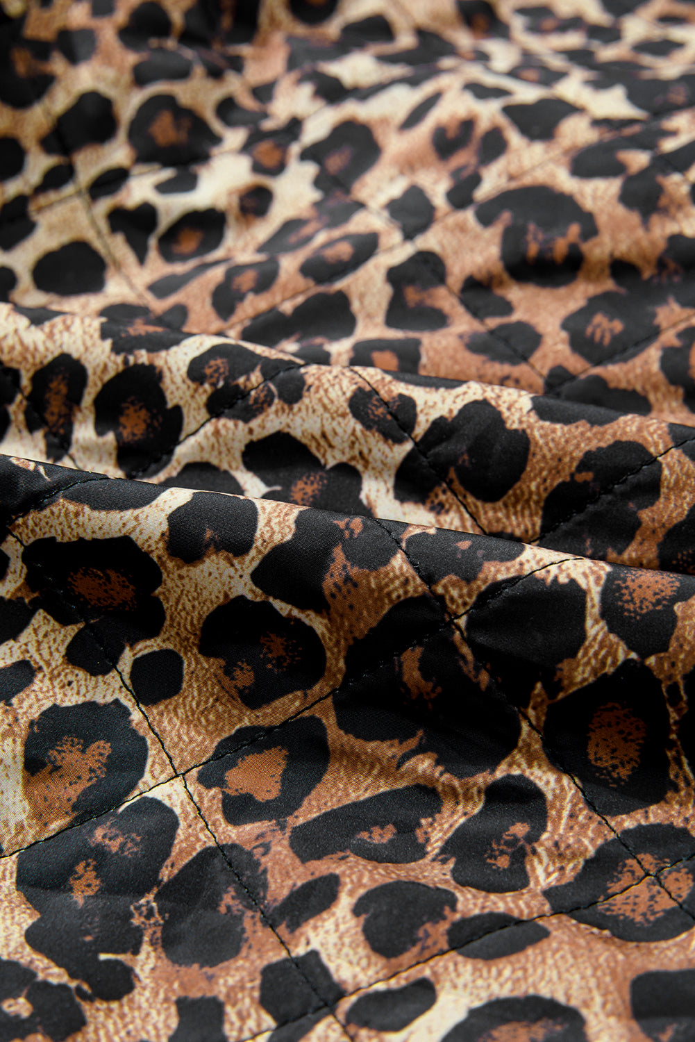 Leopard Quilted Tie Front Jacket for Women