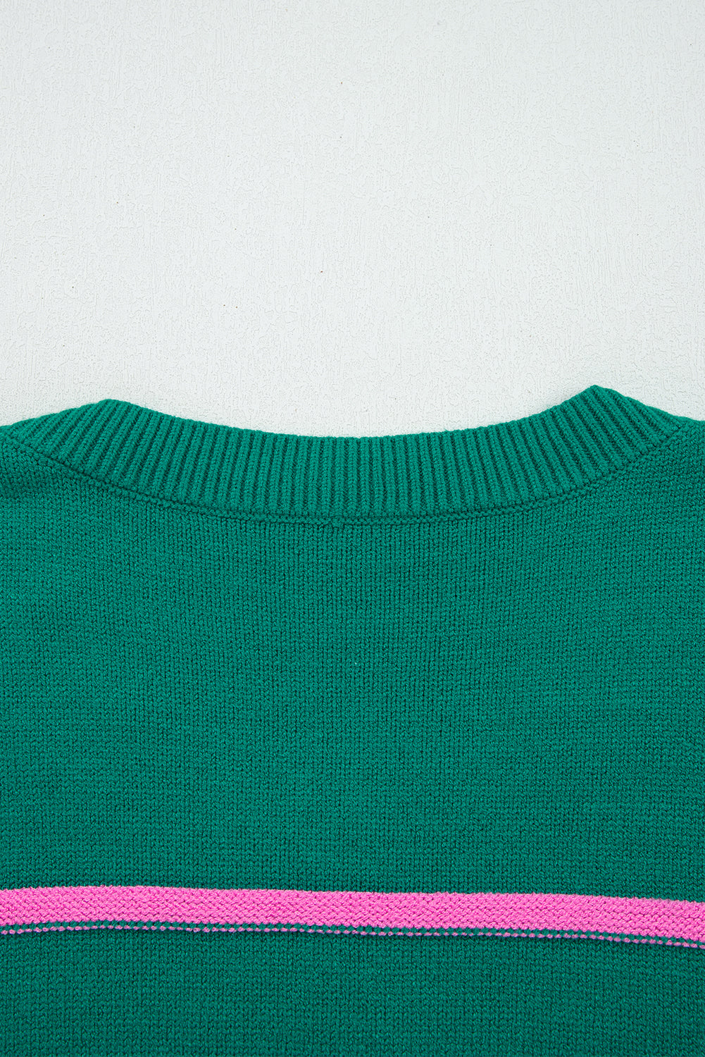 Stripe Half Button Drop Shoulder Plus Size Sweater