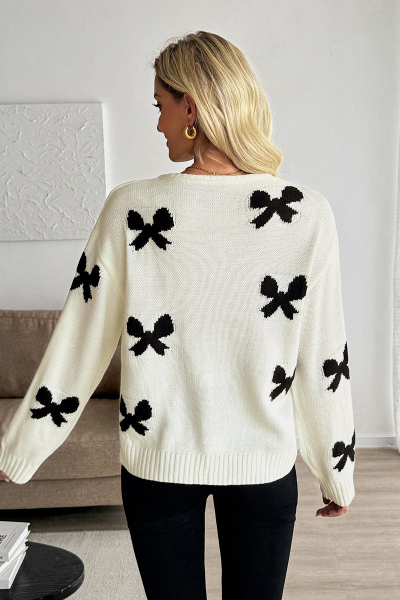 Bow Tie Front Knit Cardigan with Sweet Girl Aesthetic