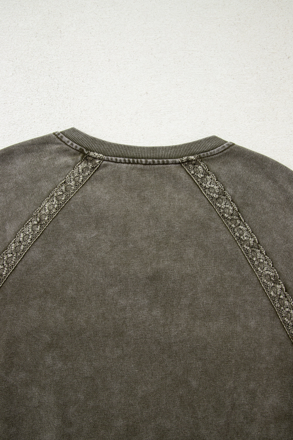 Vintage Lace Patch Mineral Wash Oversized Sweatshirt