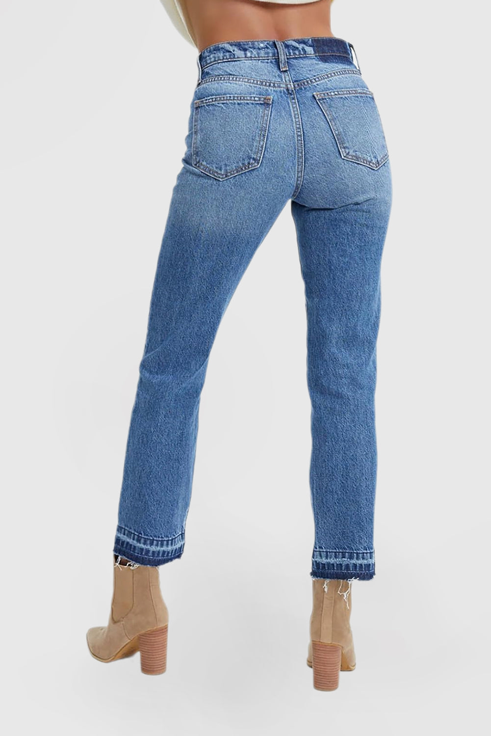 Women's High Waisted Straight Leg Wide Leg Casual Stretch Jeans