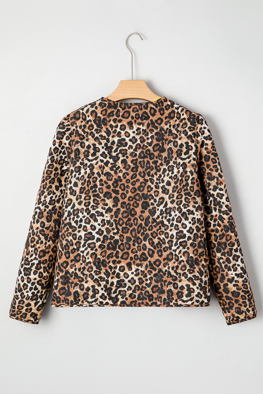 Leopard Quilted Tie Front Jacket for Women