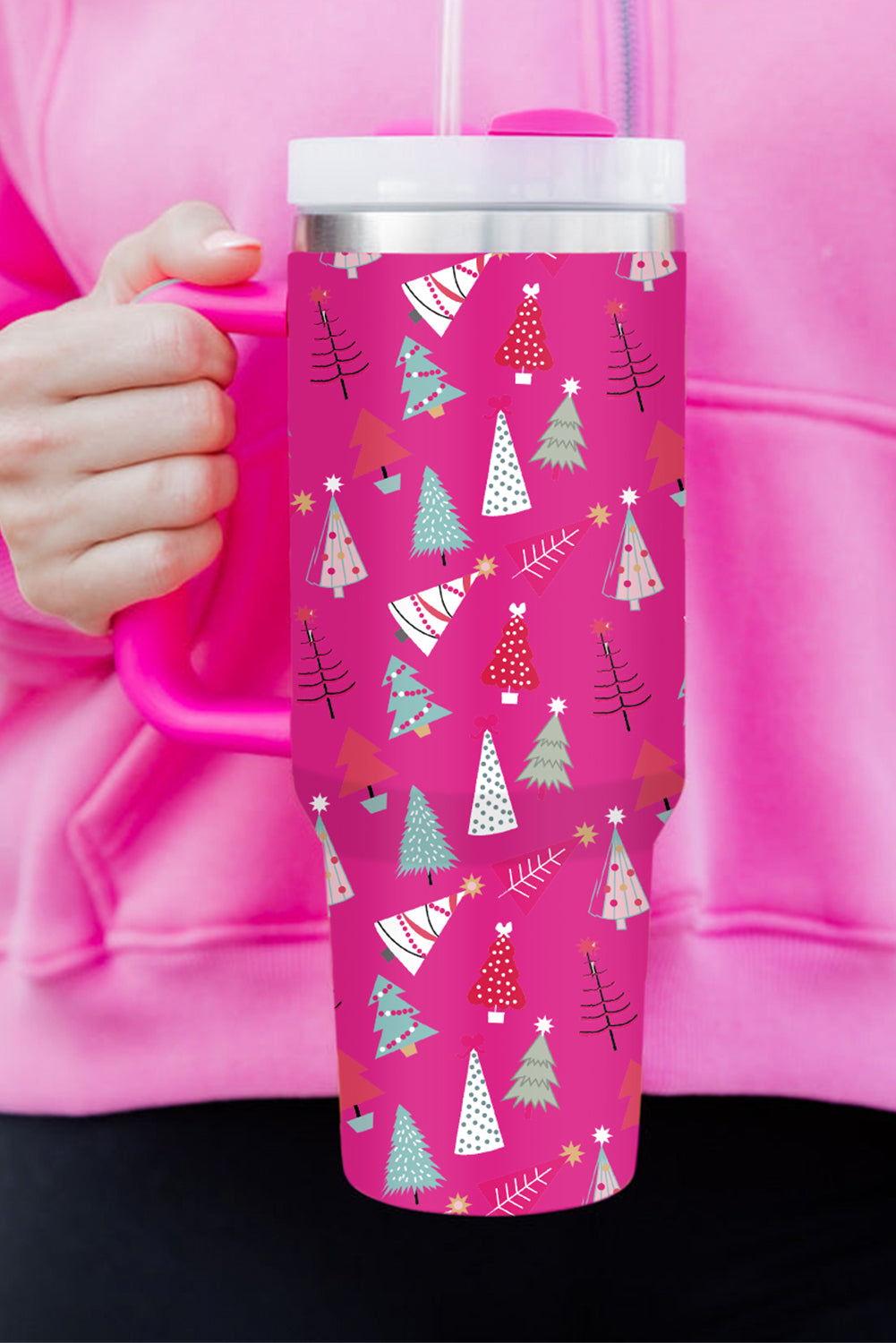 Cartoon Christmas Tree Printed 40oz Travel Tumbler