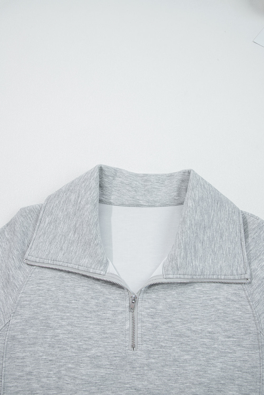 Collar Long Sleeve Zip Top and Drawstring Pants Set