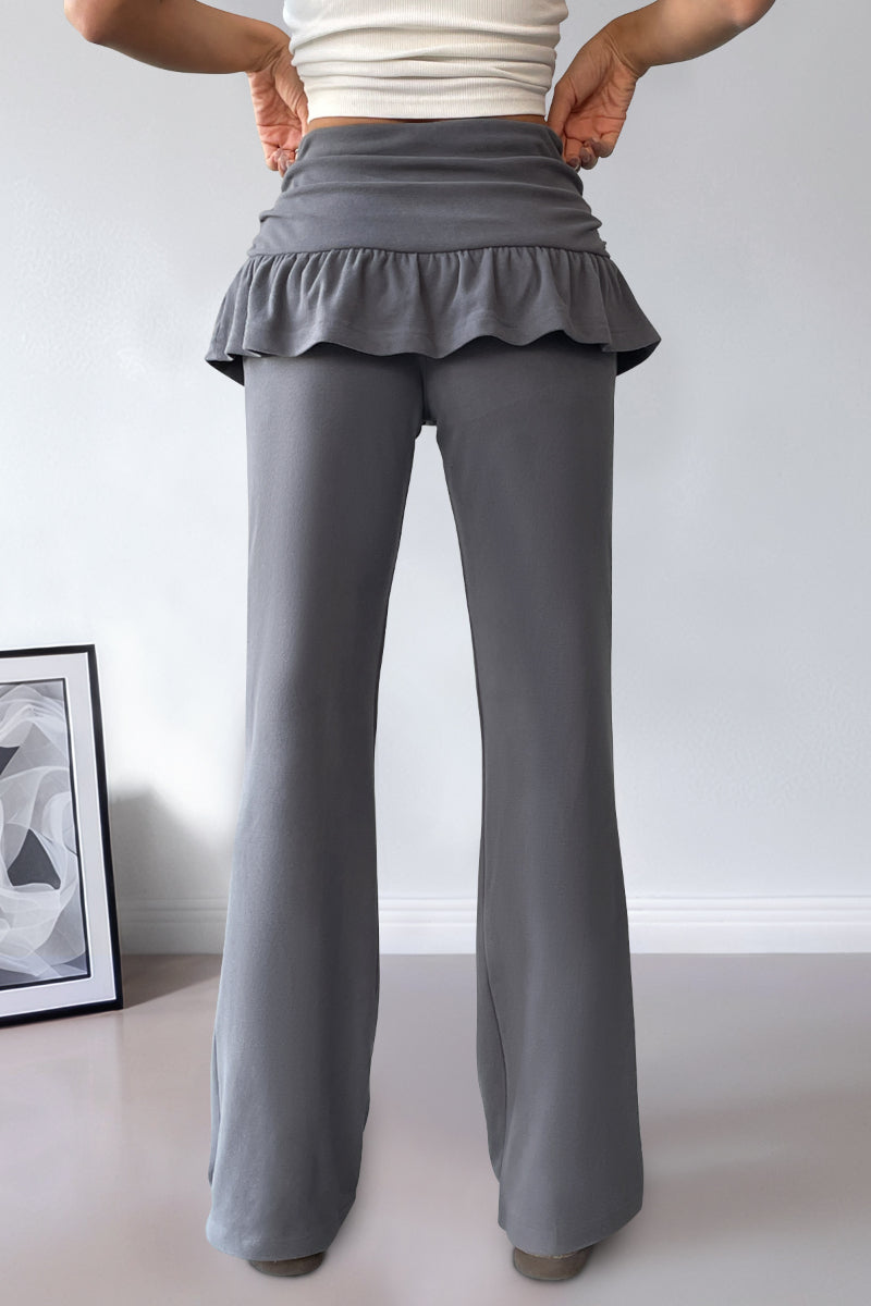 Balletcore Layered Ruffle Flare Pants
