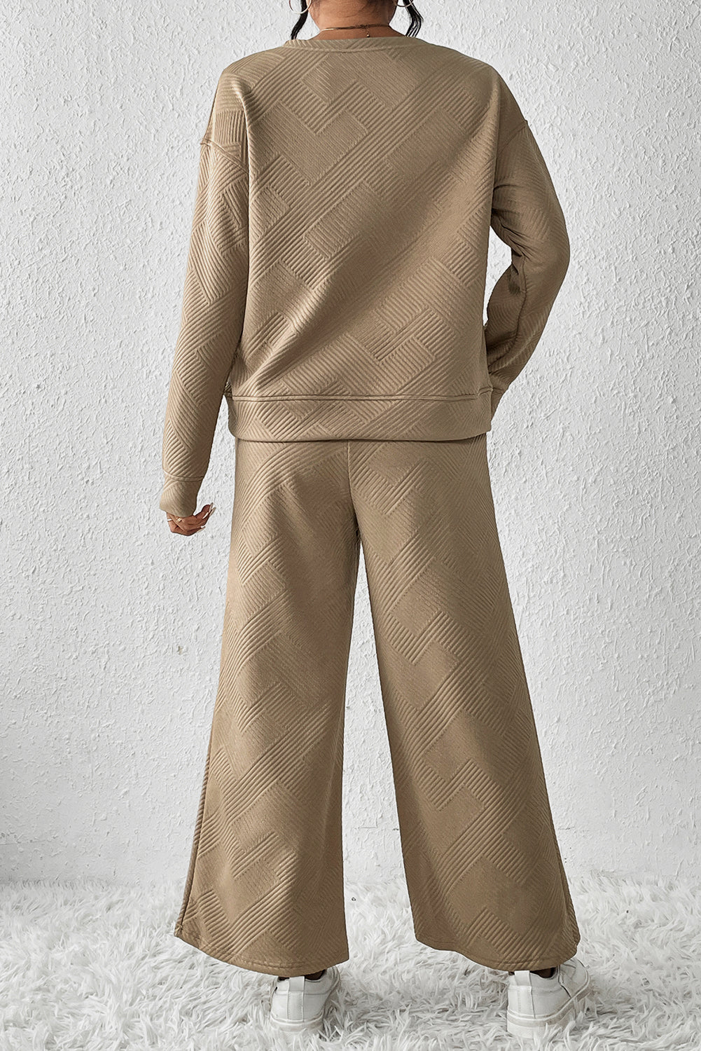 Women Ultra Loose Textured 2pcs Slouchy Outfit
