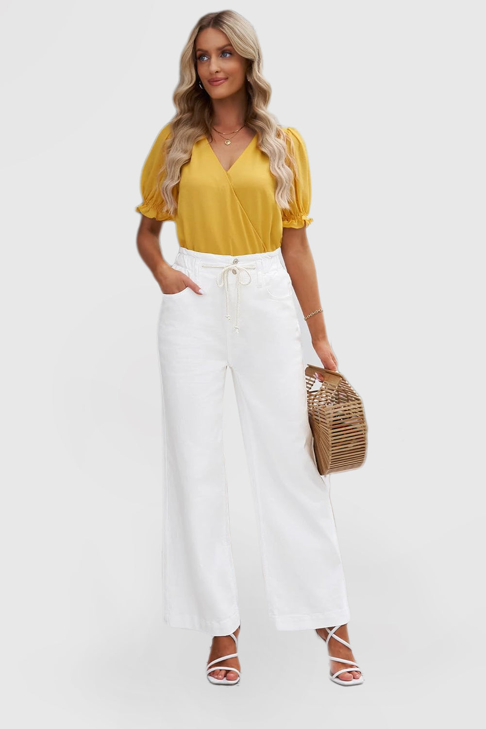High Waist Elastic Women's Wide Leg Stretch Jeans