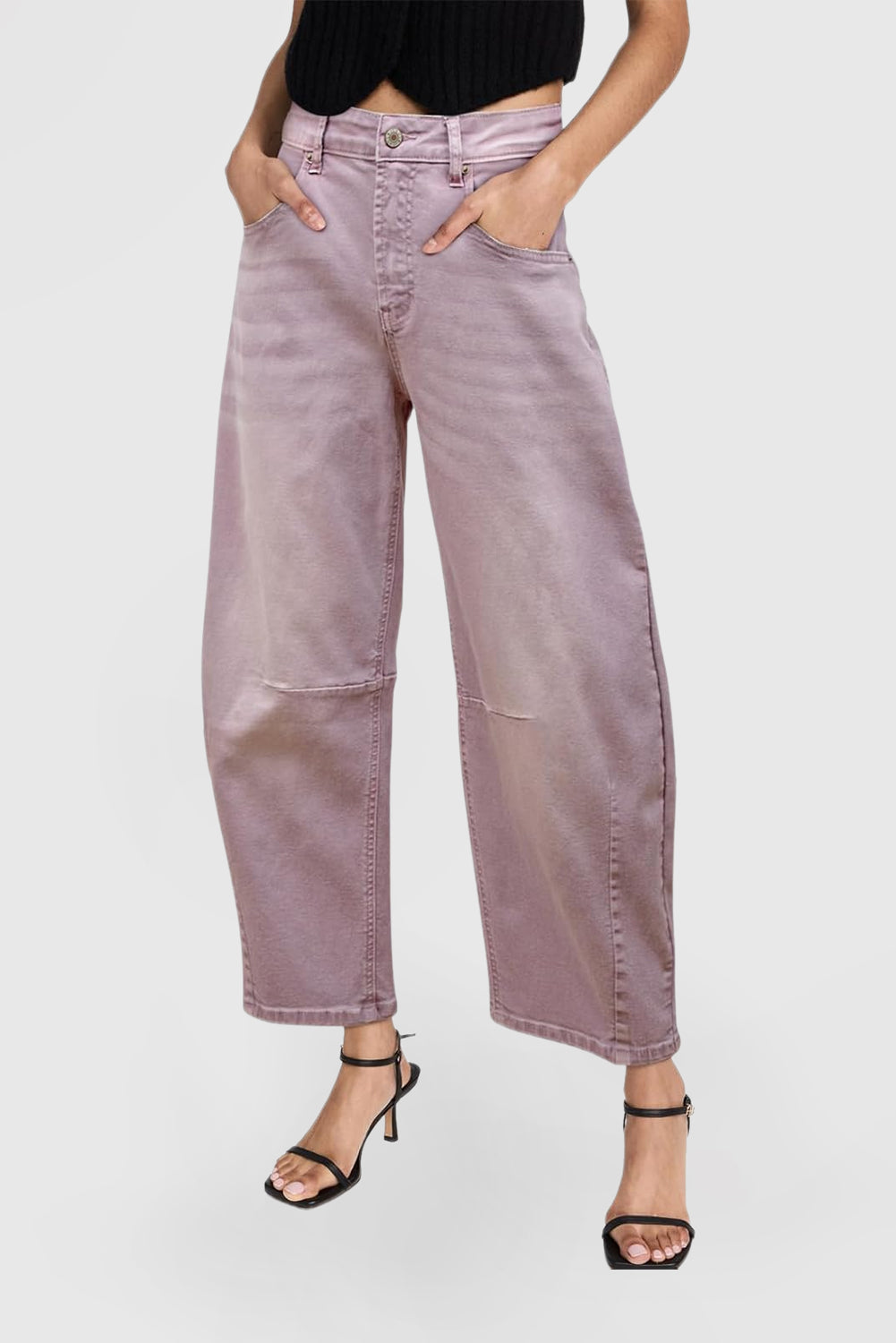 Mid Waist Casual Wide Leg Pants With Stylish Jeans