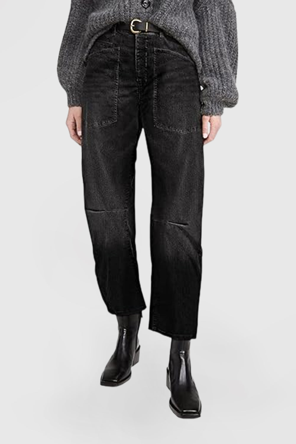 Wide-leg Boyfriend Denim with A Relaxed Fit and Ankle-length Cut