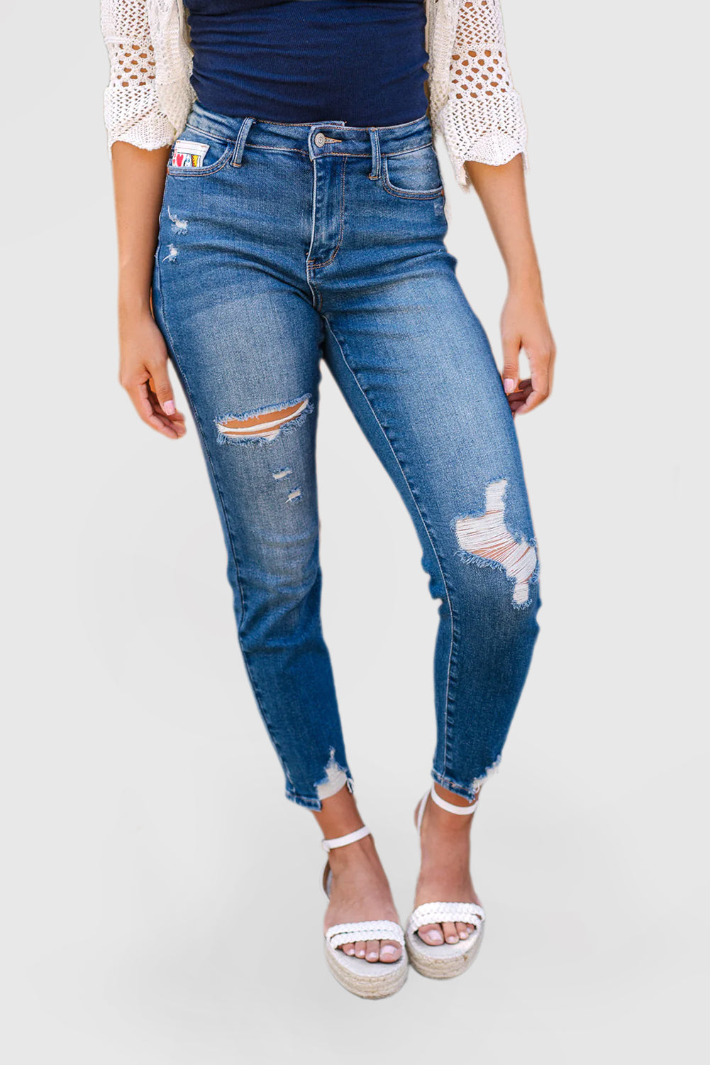 High Rise Jeans with Queen of Hearts Coin Pockets