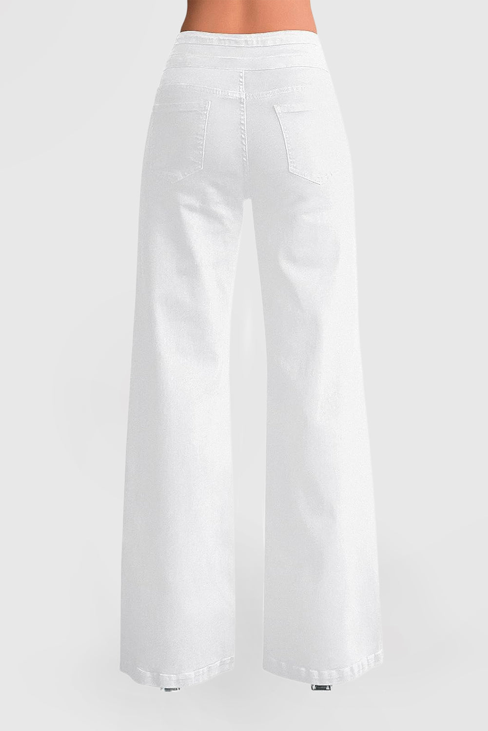 Women's High-Waisted Wide Leg Stretch Denim Pants