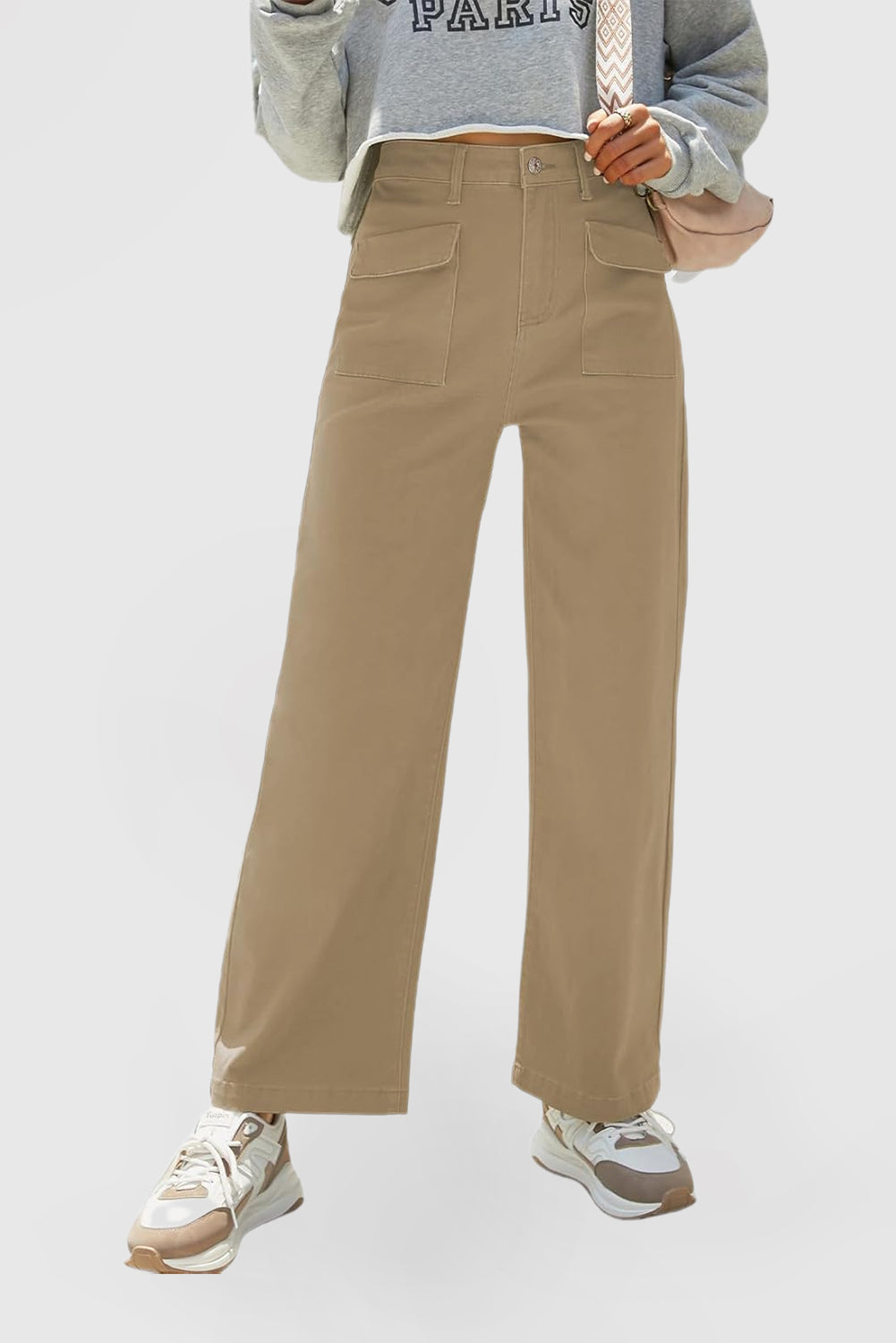 Women's Loose Wide Leg High Waist Casual Pants Denim Stretch Pants