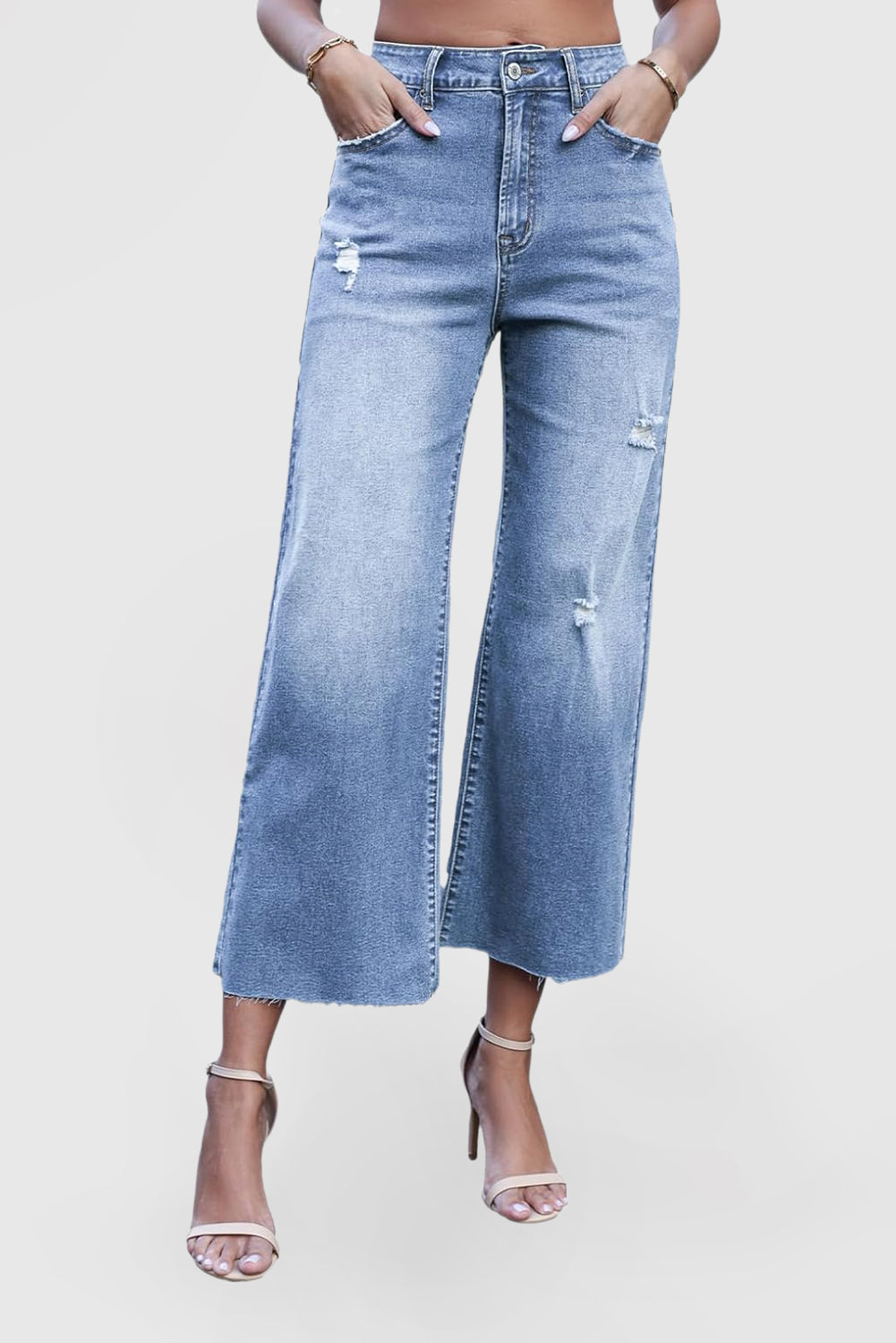 Women's High Waist Loose Jeans Casual Stretch Jeans