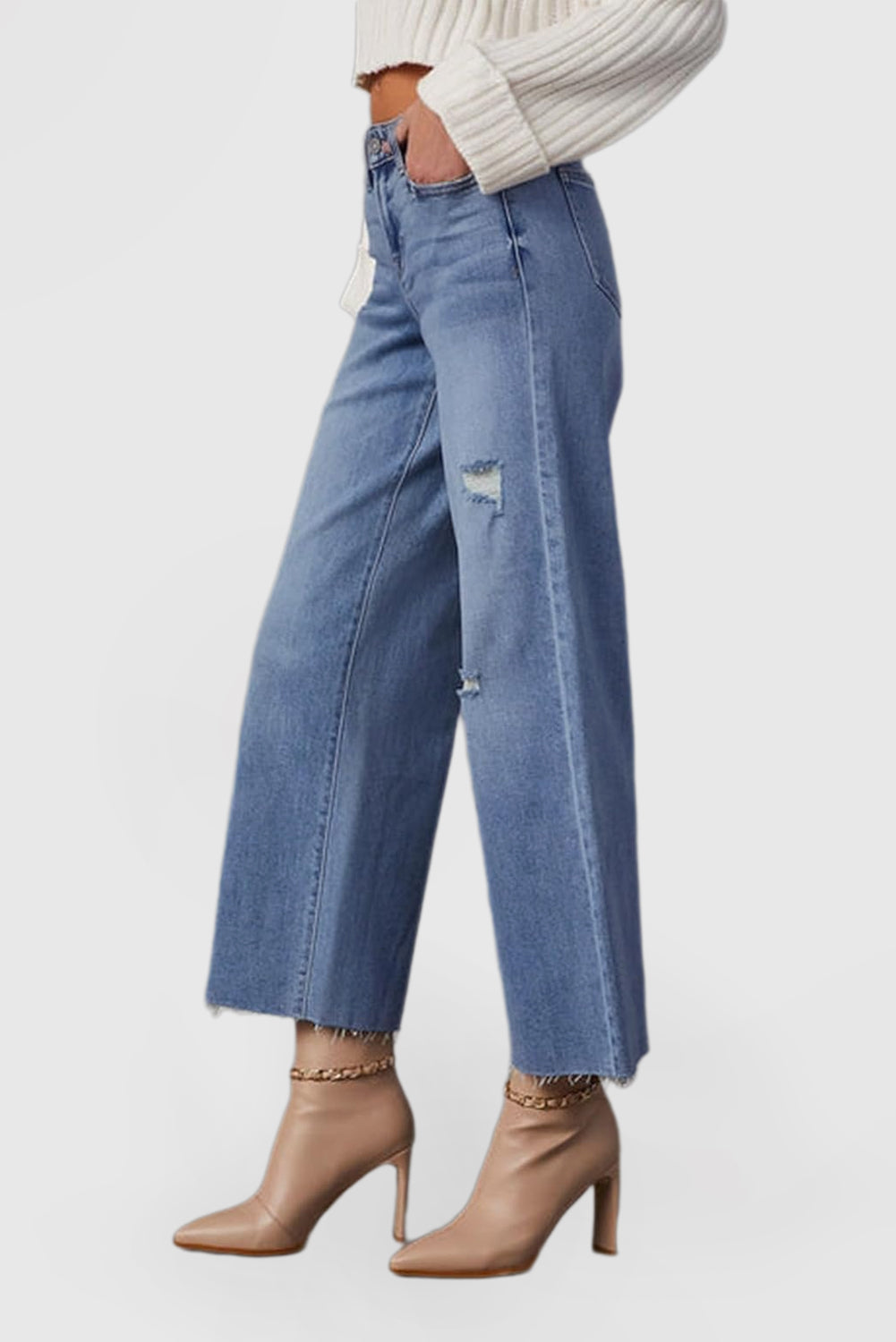Women's High Waist Loose Jeans Casual Stretch Jeans