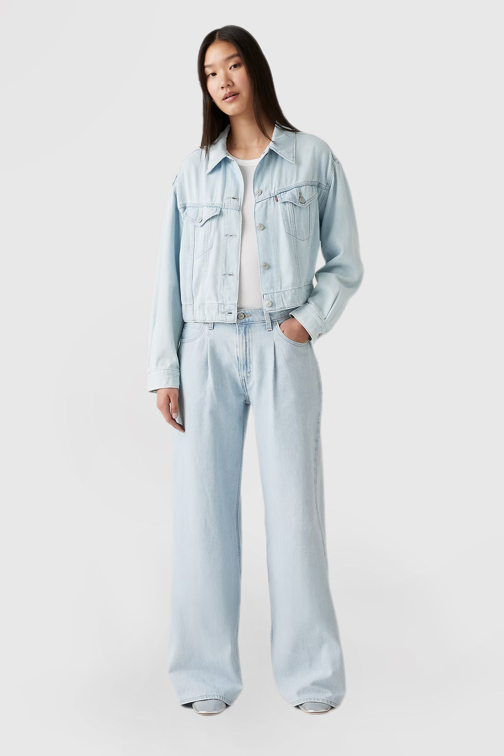Loose Wide Leg Women's Casual Solid Color Jeans