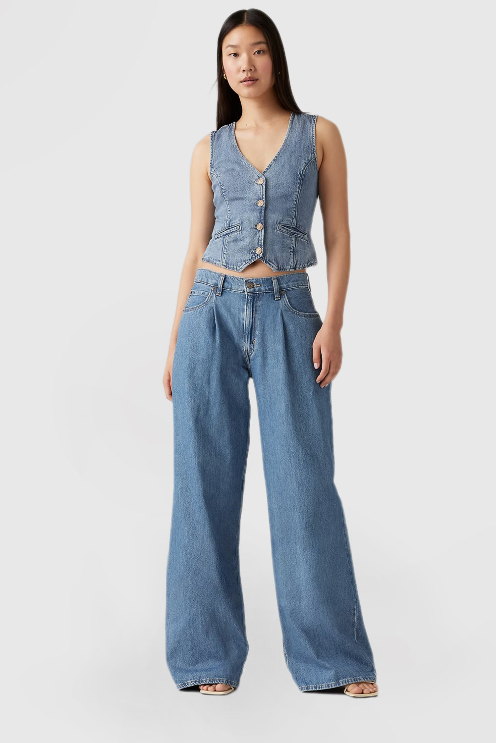 Loose Wide Leg Women's Casual Solid Color Jeans