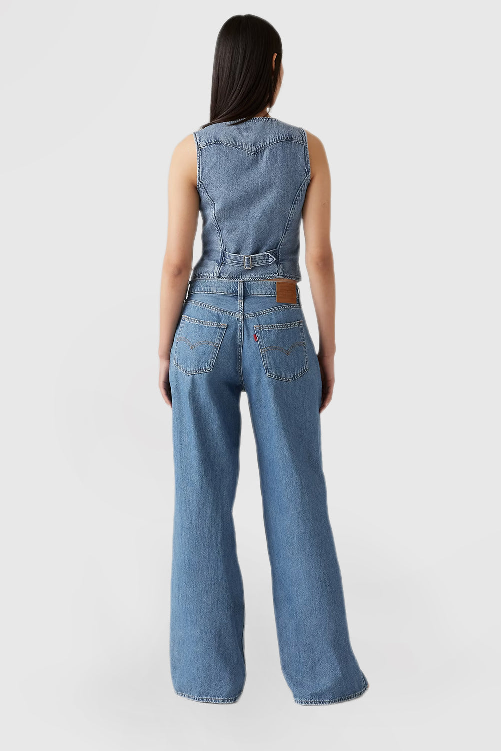 Loose Wide Leg Women's Casual Solid Color Jeans