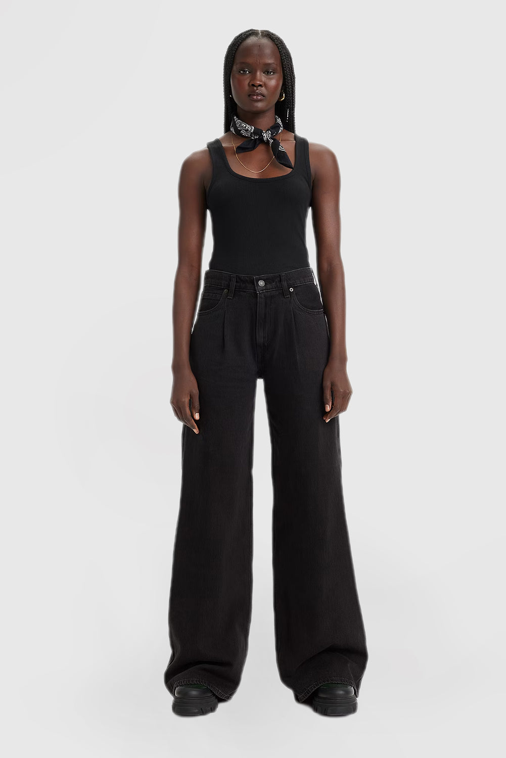 Loose Wide Leg Women's Casual Solid Color Jeans