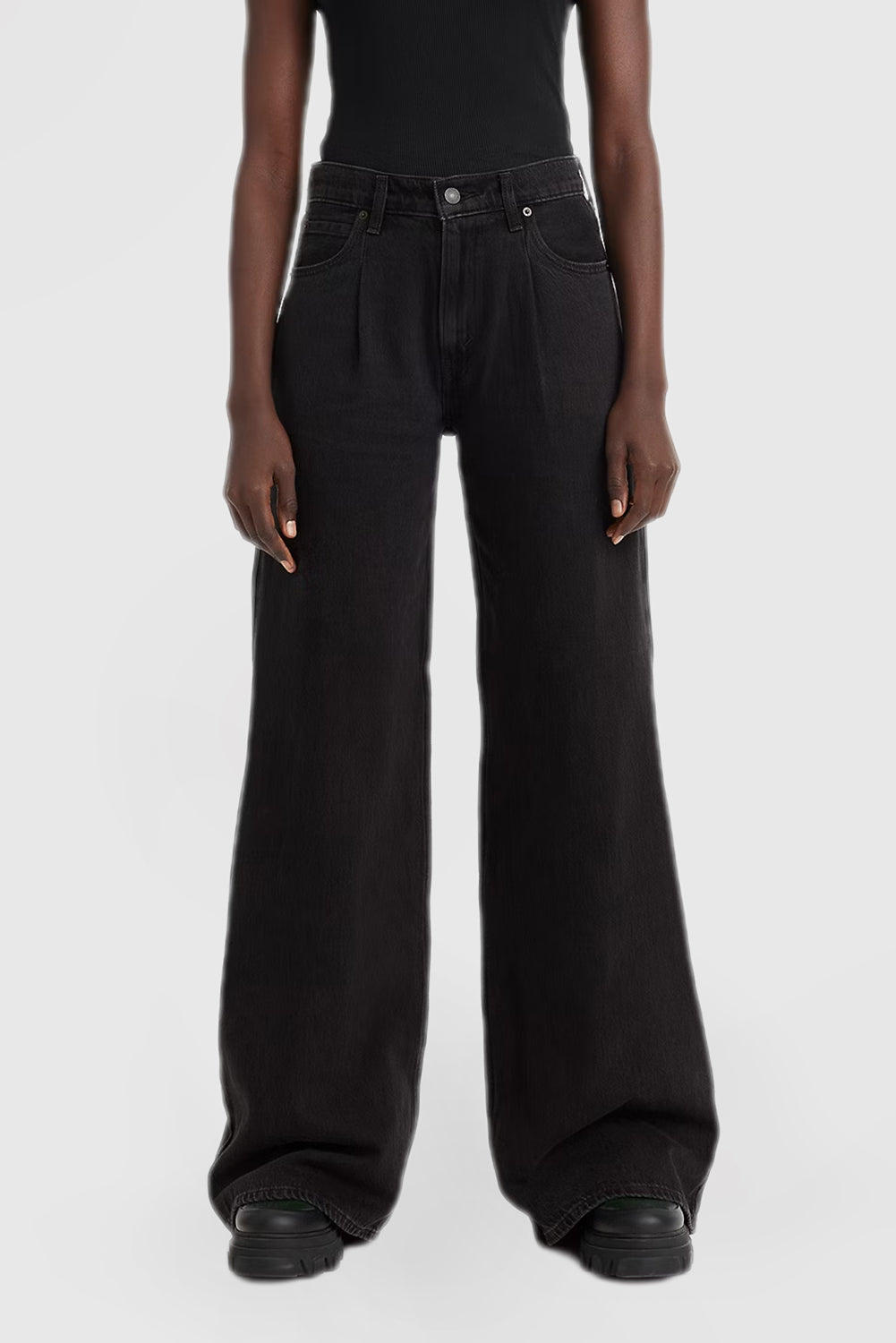 Loose Wide Leg Women's Casual Solid Color Jeans