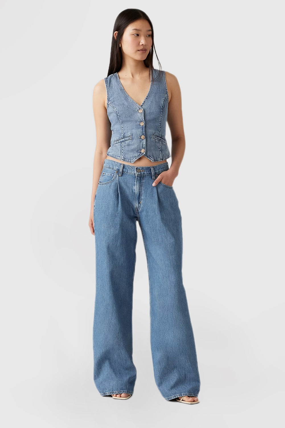 Loose Wide Leg Women's Casual Solid Color Jeans