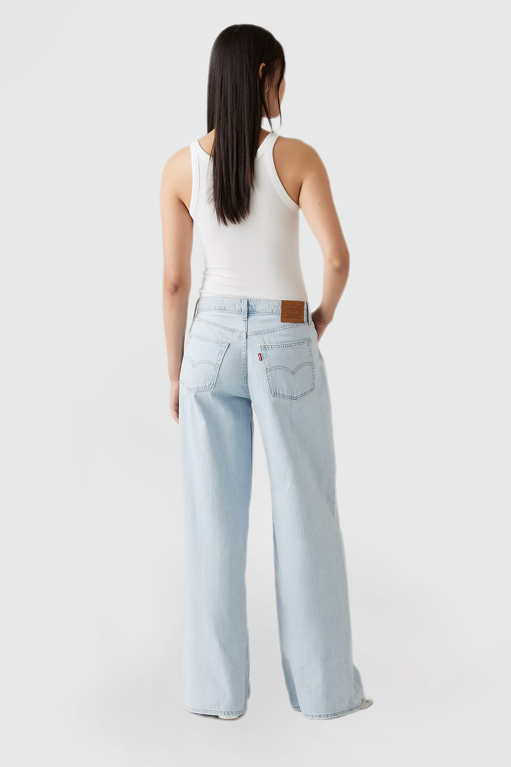 Loose Wide Leg Women's Casual Solid Color Jeans