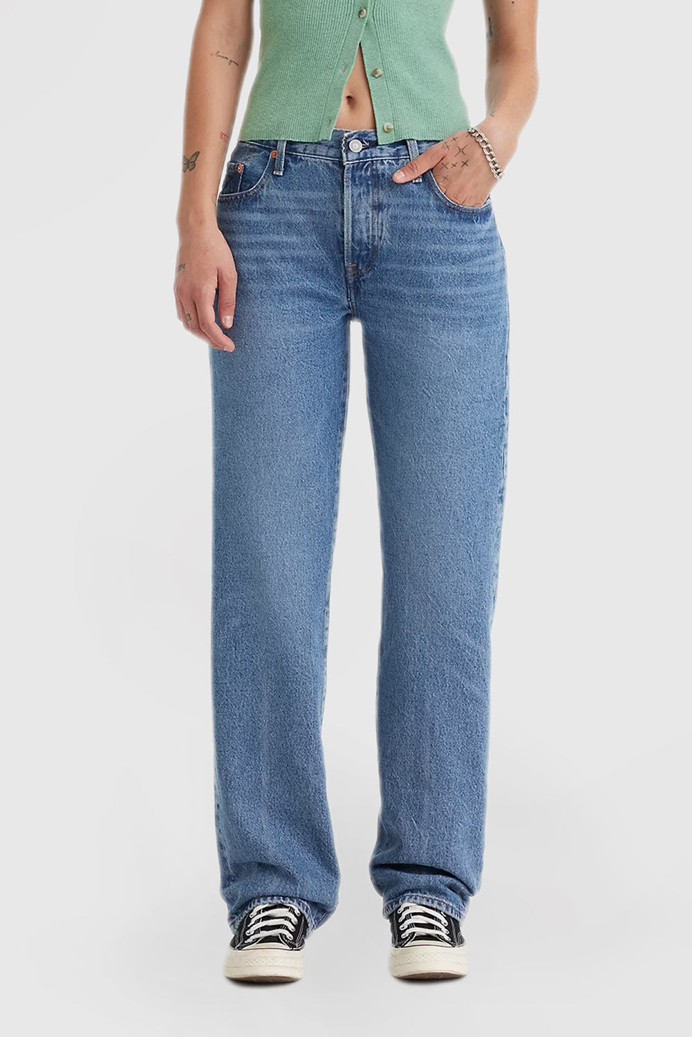 Women's Vintage Straight Jeans Fashion Casual Jeans
