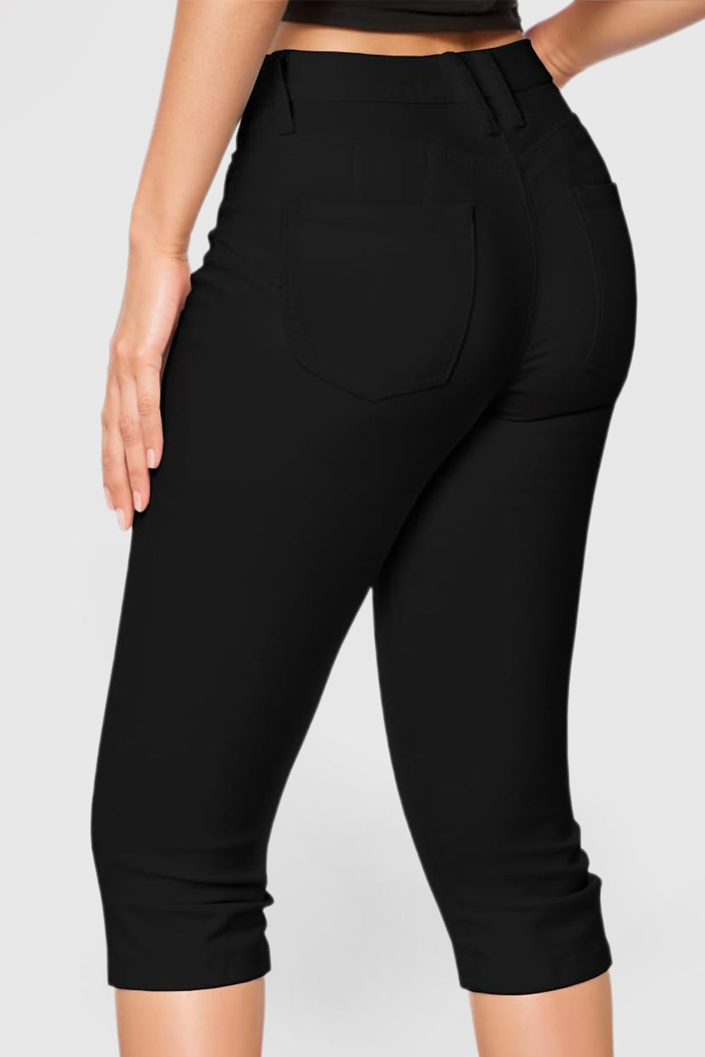 Women's Butt Lift Stretch Denim Capri Shorts