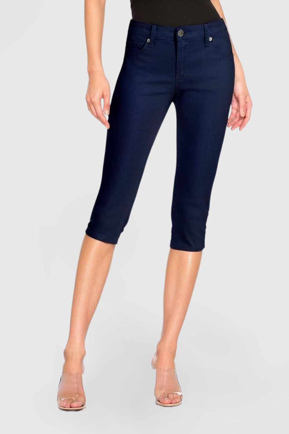 Women's Butt Lift Stretch Denim Capri Shorts