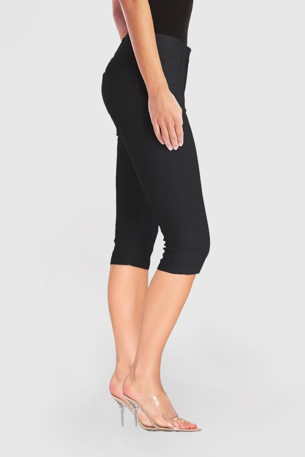 Women's Butt Lift Stretch Denim Capri Shorts