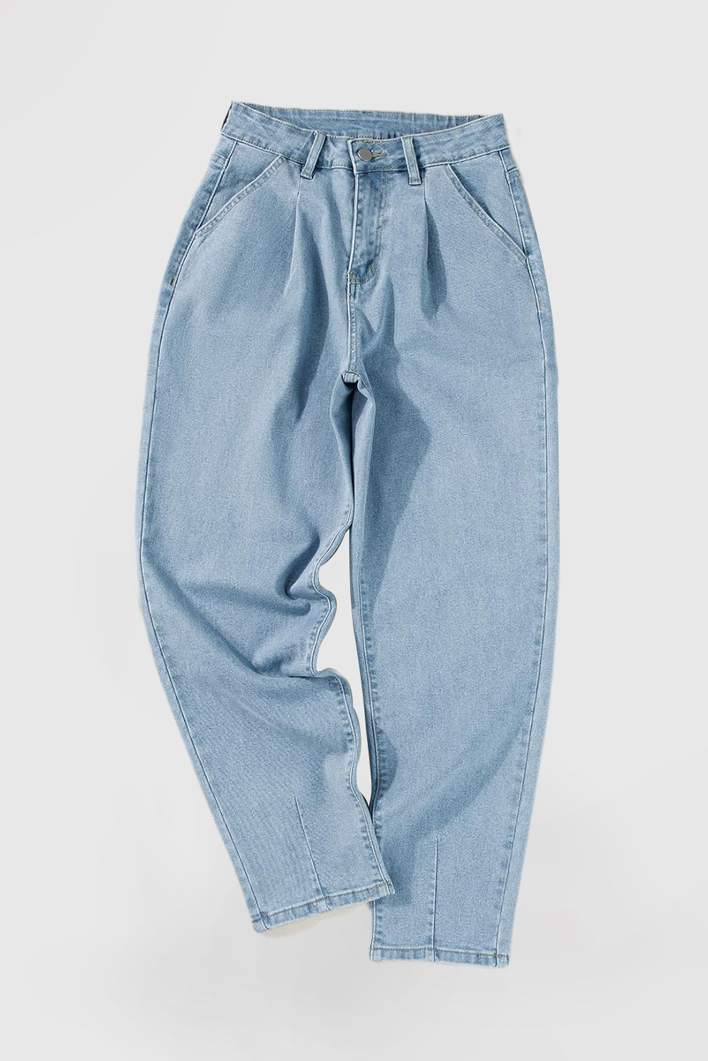 Women's High-Waisted Boyfriend Baggy Cropped Denim Jeans