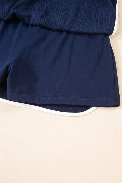 Varsity Stripe Pullover and Mini Skirt Two Piece Set