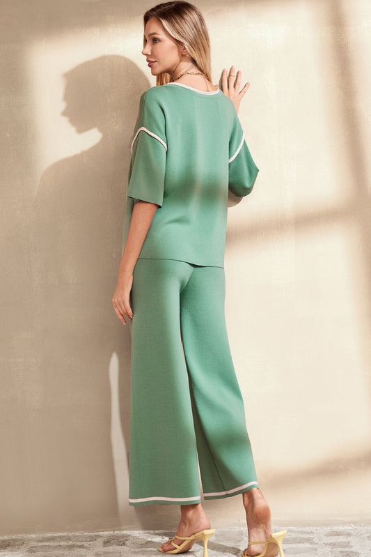 Canton Color Block Drawstring Pants and Top Set