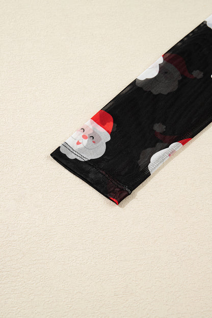 Christmas Fashion Print Slim Fit Long Sleeve Top