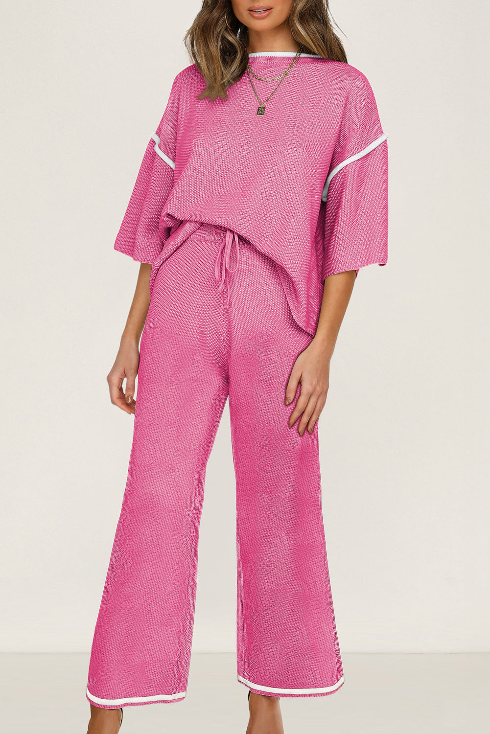 Canton Color Block Drawstring Pants and Top Set