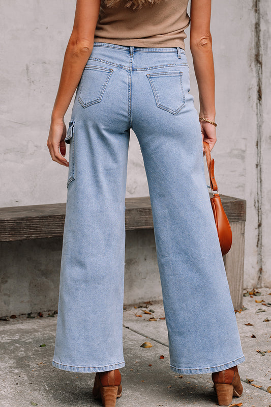 Bowknot Decor Boyfriend Cargo Jeans