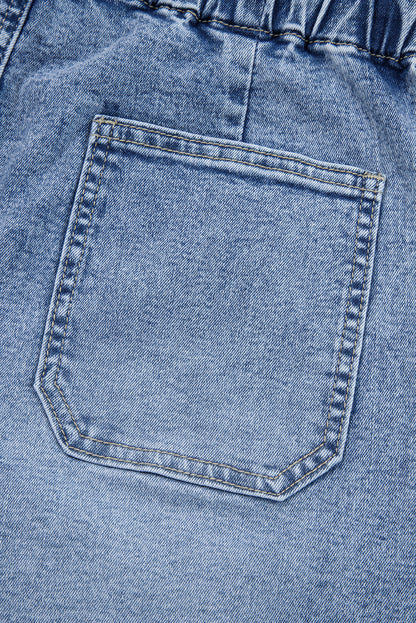 Myosotis Patch Pocket Drawstring High Waist Barrel Jeans