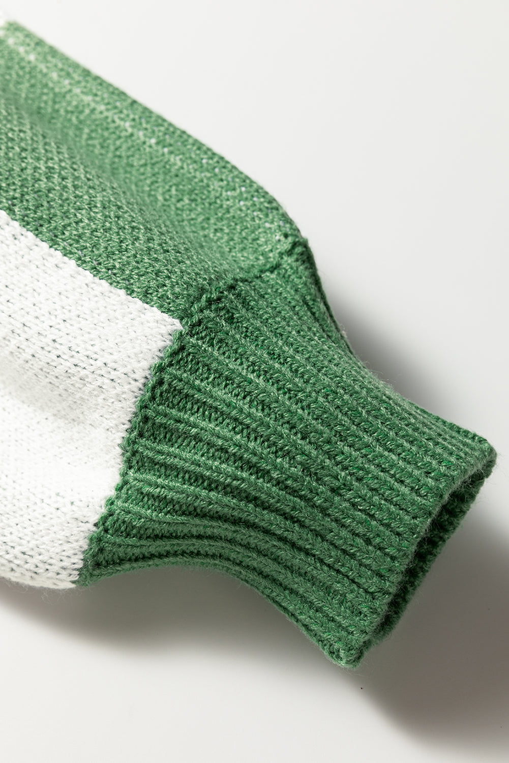 Checkered Pattern Polo Collar Loose Knit Sweater