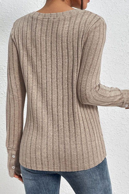 Lace V Neck Knit Top Long Sleeve Casual Pullover
