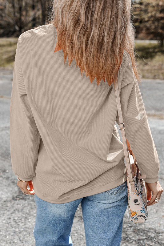 Western Cowboy Boots Graphic Corded Loose Sweatshirt