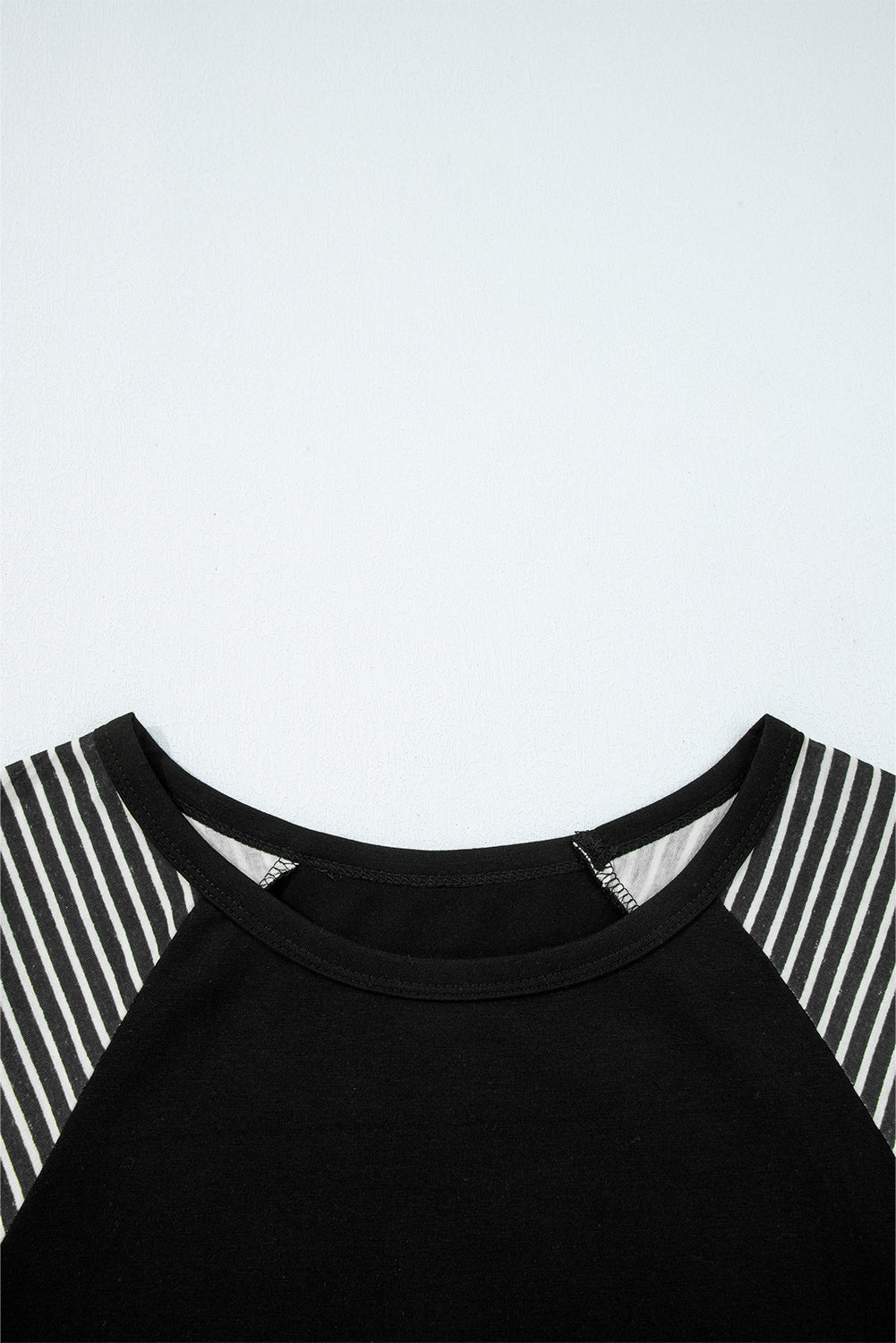 Contrast Print Striped Raglan Long Sleeve Loose Top