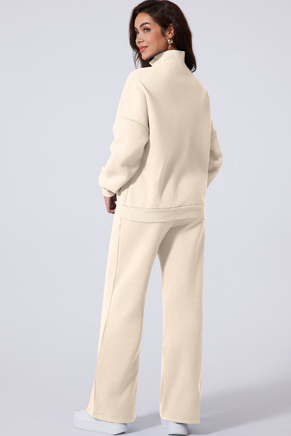Fall Active Zip Up Jacket and Drawstring Pants Set